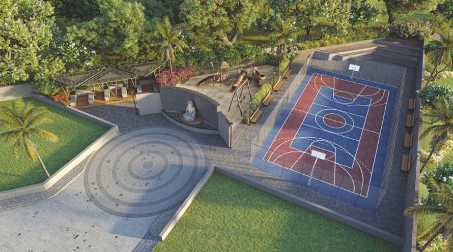 Landscaped common area at Ananta Vilasa Dholera